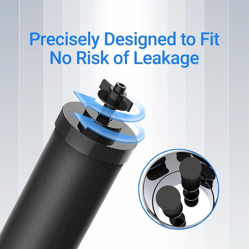Filterlogic فلتر مياه معتمد من NSF/ANSI 372، بديل لعناصر تنقية Berkey® BB9-2® السوداء ونظام فلترة الجاذبية Berkey®، نظام Waterdrop King Tank المدعوم بالجاذبية، عبوة من 4 - Image 4